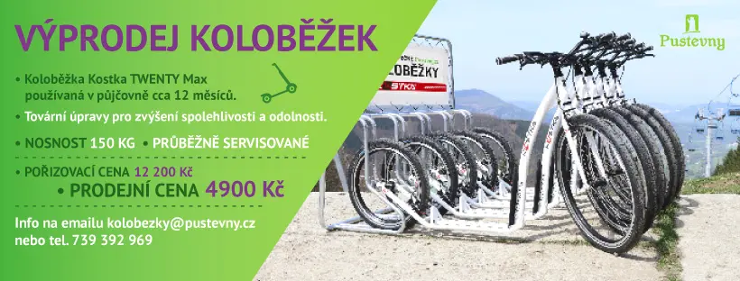 Výprodej koloběžek na Pustevnách
