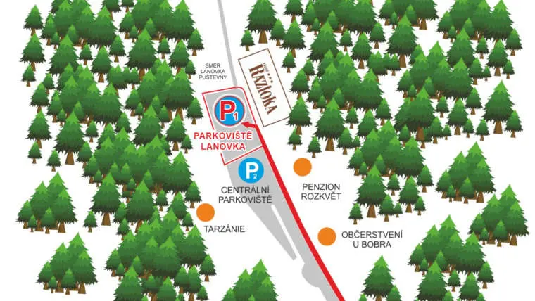 Mapa parkoviště Pusteven