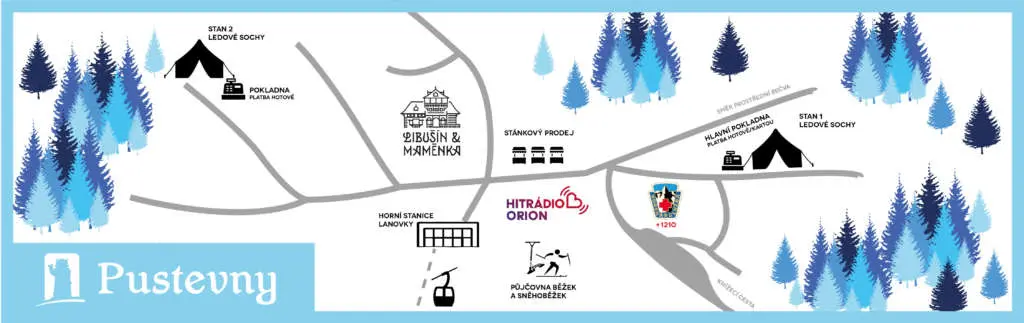 Mapa Pusteven zimní