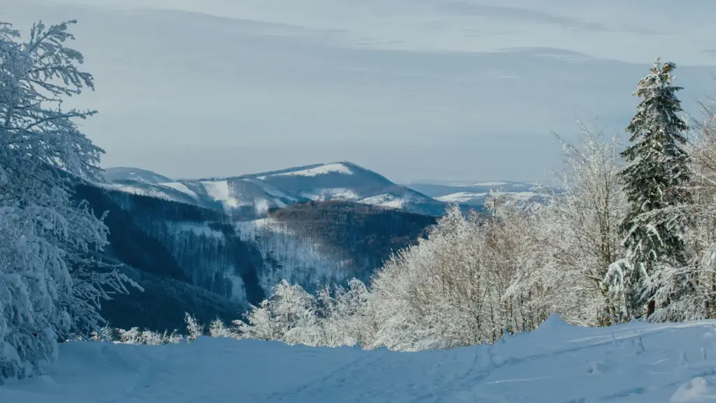 Zimní turistika na Pustevnách - výhled